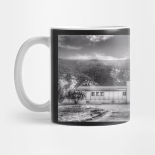 Old Country Church - Black And White Mug